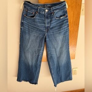 American Eagle wide leg ankle jeans